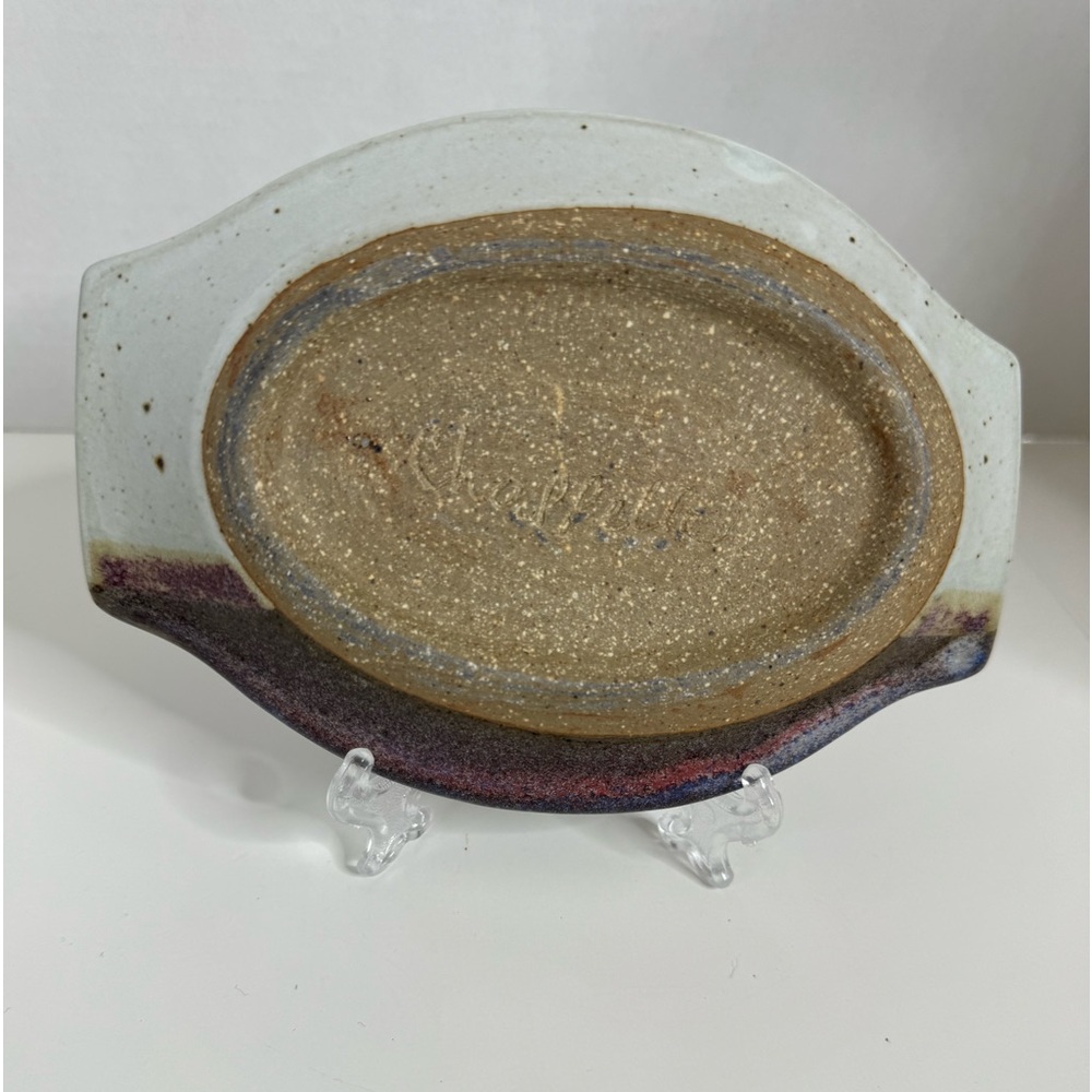 Chappelle signed Happy Valley Studio in Georgia. Pottery trinket dish.(2-O) - Picture 4 of 5
